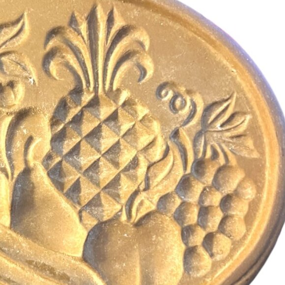 Vtg 1981 Hartstone COOKIE MOLD Stoneware Peace & Plenty Cornucopia Harvest 6.5" - Picture 2 of 13